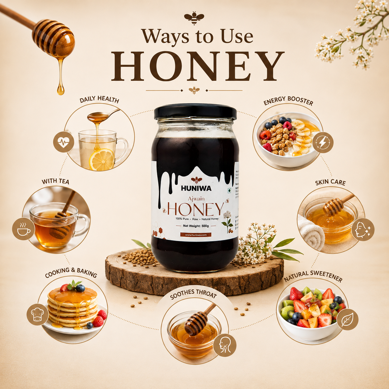 Ajwain Flora Honey | Raw Ajwain Farm Honey
