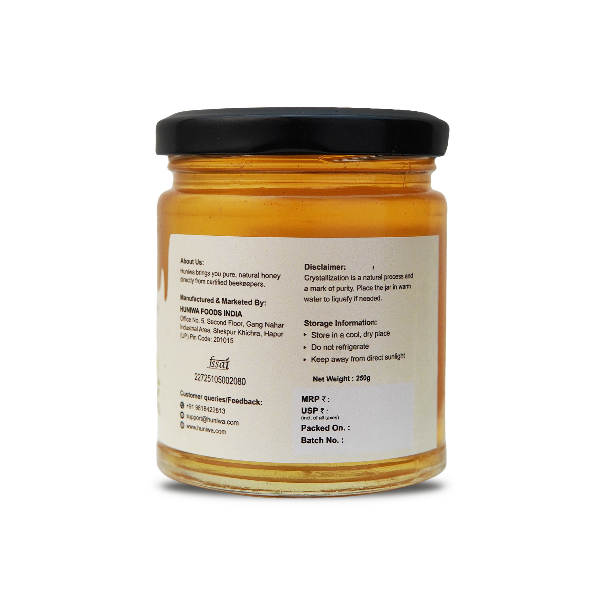 HUNIWA Sunflower Honey | Natural Floral Honey